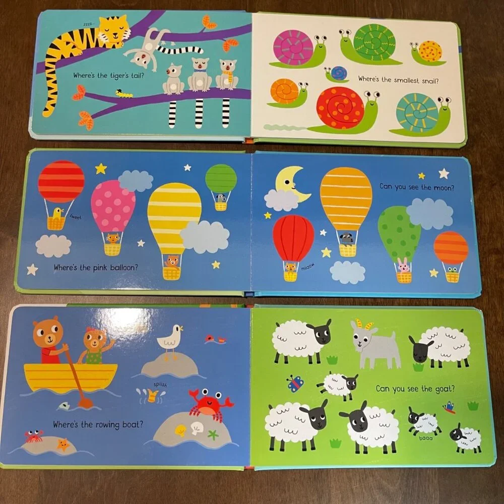 Usborne Baby Books Where's The‎ Series Includes: Butterfly Little Mouse Busy Bee
